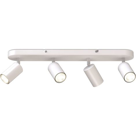 Deckenlampe schwenkbar, GU10 Fassung, max. 5 Watt, Deckenleuchte, Wohnzimmerlampe, Schlafzimmerlampe, Küchenlampe, Deckenstrahler, 55x6x9 cm, Weiß