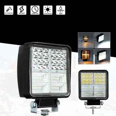 Universelle 162W LED-Halogen-Scheinwerfer Arbeitslampe 12V - 24V weißes Licht + orange Positionsleuchte für Offroad-Fahrzeuge