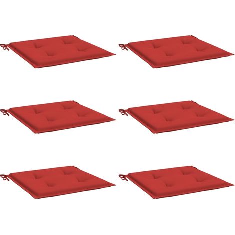 Coussins de chaise jardin lot de 6 rouge 50x50x4cm tissu oxford vidaXL (1/5)