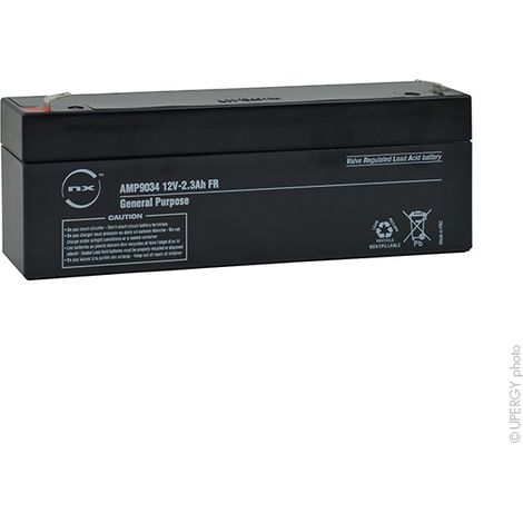 Batterie plomb AGM 12V 2.3Ah – Technologie étanche – Dimensions 178x35x66mm – Usage général pour applications variées – Enix Energies