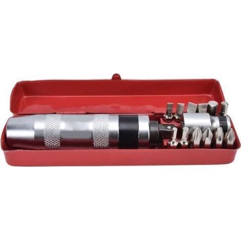 Schlagschrauber-Set – SALALIS – 1/2"-Adapter – 12 Bits – Wolframstahl – Wendbar (1/4)