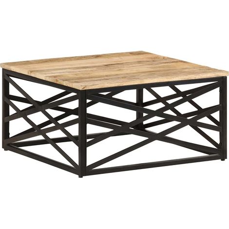 vidaXL Mesa de centro de madera maciza de mango 68x68x35 cm (1/5)
