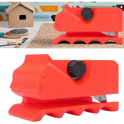 Cortador de cartón para rascadores de gatos de plástico impresos en 3D, herramienta de corte para cartón de 0,3 pulgadas de grosor, cortador de cartón para rascadores de gatos rojos (1/5)