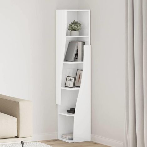 vidaXL  Corner Cabinet  High Gloss White 27.5 x 27 x 140 cm (1/5)