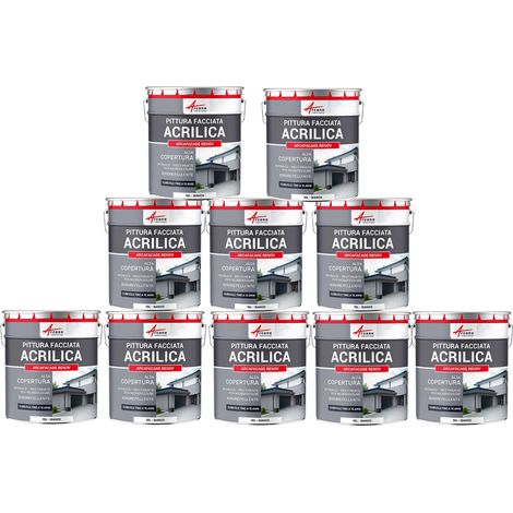 Pittura acrilica per esterni: per facciate esterne e stucco - ARCAFAÇADE RENOV - 10 x 10 L Bianco - ARCANE INDUSTRIES