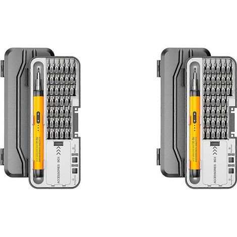 Kit de 2 tournevis électriques de précision sans fil rechargeables pour la réparation de téléphones portables, d'ordinateurs et de PS5 A. (1/2)
