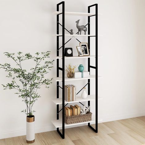 Standregal Hoch Weiß 80x30x210 cm Massivholz Kiefer