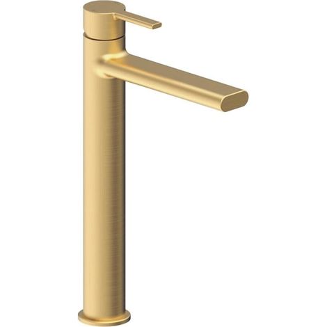Signature Onyx Tall Basin Mixer Tap Single Handle - Brushed Brass (1/2)