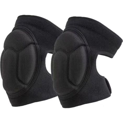 1 Paire Genouillères de Protection, Genouillère Travail Avec 3CM Mousse Coussin,Anti-collision Protege Genoux Imperméable Respirant,Jardinage Jogging Travaux,Noir,Taille:M(Tour de cuisse : 36-42 cm) (1/4)