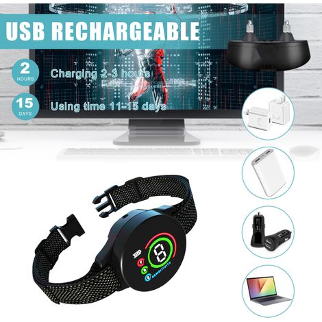 Collier anti-aboiement pour chien, étanche IP67, rechargeable, écran couleur électronique, petit, moyen, grand, avec bip, vibration, modes de choc sûrs (1/5)