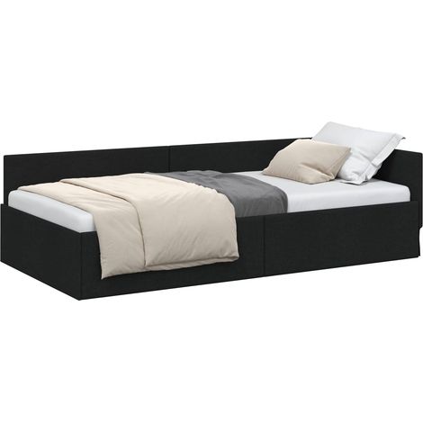 Estructura de cama en esquina Negro 90 cm x 190 cm tela vidaXL (1/5)
