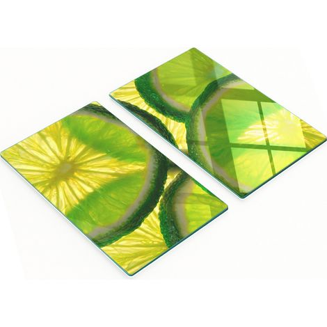Tableros de vidrio decorativos multifuncionales con estampado de lima, 2x30x52 cm.