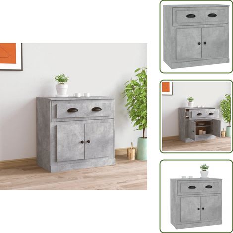 Sideboard Betongrau 70x35,5x67,5 cm Holzwerkstoff - Schreibtisch - Wohnzimmermöbel - Sideboard - Regal - Grau (1/5)