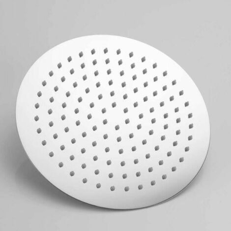 Pommeau de douche rond en acier inoxydable, 20 cm, type pluie universel, filetage 1/2", rotation à 360°, inclinaison à 30°, installation facile. - AquaForge (1/5)