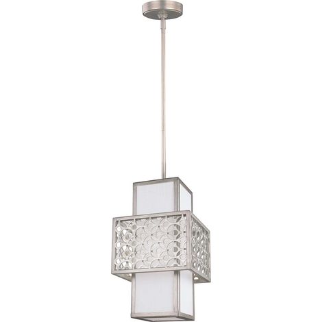 Elstead Kenney - Lampadario a 1 Luce Argento, E27