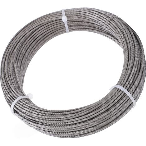 Kit tendeur cable acier inox 304 30m diam 2mm avec tendeurs reglables, crochets, vis, manchons alu pour vetementaire jardin eclairage exterieur (1/5)