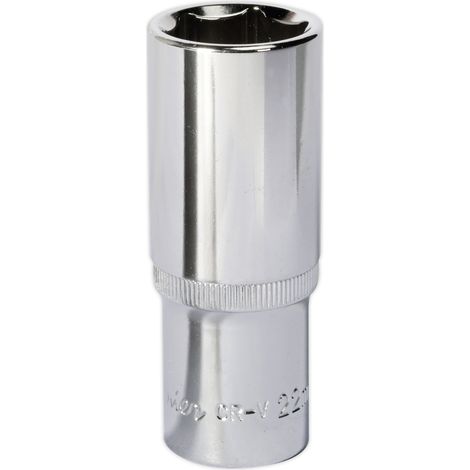 Sealey SP1222D Premier Fully Polished Deep Socket 1/2"Sq Drive 22mm