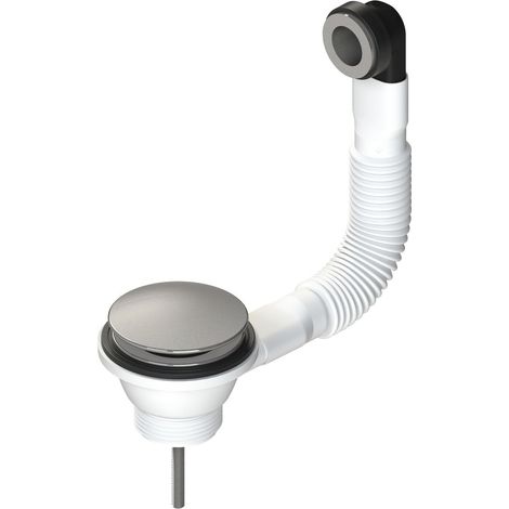 Desagüe click-clack con rebosadero en acero inoxidable cepillado L.B. Plast SLI232  acero cepillado