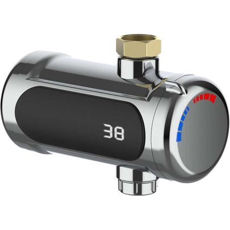 Chauffe eau instantané universel, chauffe eau instantané à affichage de la température LED, économie d'énergie et économie d'eau, pour douches de jardin ou éviers extérieurs (1/5)