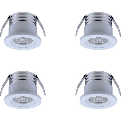 Set mit 4 Mini-LED-Einbaustrahlern, 3 W, kaltweißes Licht weiß (1/3)