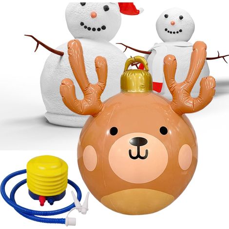 Décorations De Noël Gonflables,Décor Géant de Noël en PVC Imperméable Boules Gonflables De pour Jardin - pour Extérieur Jardin Arbre Porche Pelouse Patio Arrière-Cour Porte Fenêtre (1/5)