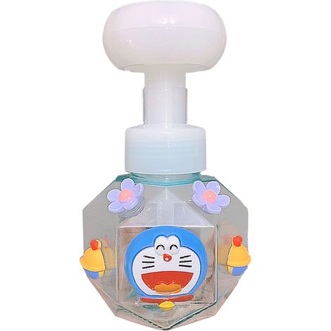 Flacon pompe distributeur savon plastique rechargeable large ouverture vide pour lotion shampooing bleu chat (1/5)