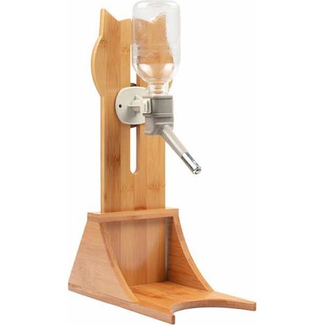 Fournitures pour animaux de compagnie chat distributeur d'eau support en bois massif distributeur d'eau support pour animaux (1/5)