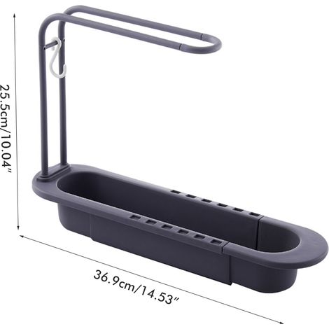 Égouttoir télescopique double couche réglable et durable pour évier, support de rangement pour cuisine (1/5)