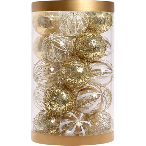 25 Boules de Noël, 6 cm, Plastique incassable, Décoration sapin, Intérieur extérieur (1/5)