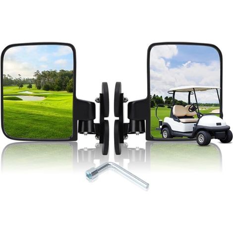 Rétroviseurs latéraux magnétiques réglables pour chariot, rétroviseurs convexes magnétiques pour golf, UTV, tracteur, chariot, chariots élévateurs, rouleaux vibrants (1/4)