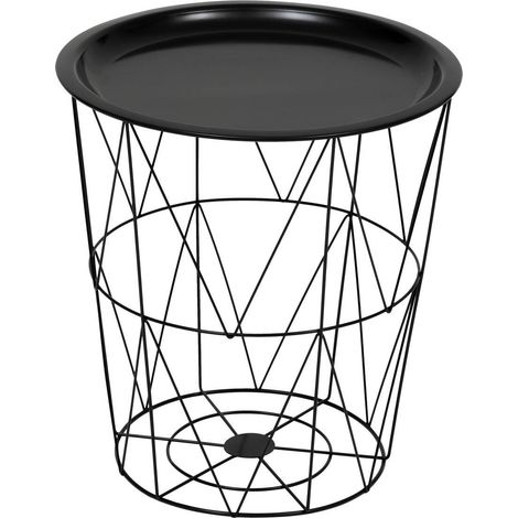 Beistelltisch Kumi schwarz 40x37x37cm - Atmosphera créateur d'intérieur