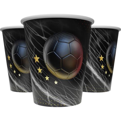 Pappbecher Fußball 4 Sterne bunt 250 ml 8 Stück