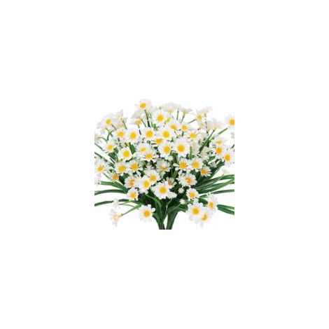 pezzi di margherite artificiali, fiori artificiali in plastica, resistenti ai raggi UV R-Crezuo