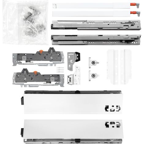 BLUM Schubladenschienen TANDEM-Höhe 83 mit Reling 195mm 30kg, NL450 weiß KB600mm (1/5)