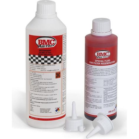 Kit de fluides (huiles) BMC pour le nettoyage/le lavage/la saturation des filtres à air (kit de lavage complet, flacon de détergent + huile) (AKC)