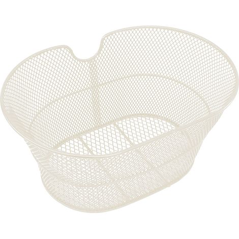 Cestino Bici Anteriore in Metallo Antiruggine 38x30x18 cm per City Bike Panna