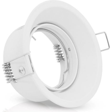 Supporto spot a bassa luminosità IP20 Bianco Alluminio - Ø 85 x 47mm Ø foro 75mm - Girevole (1/3)