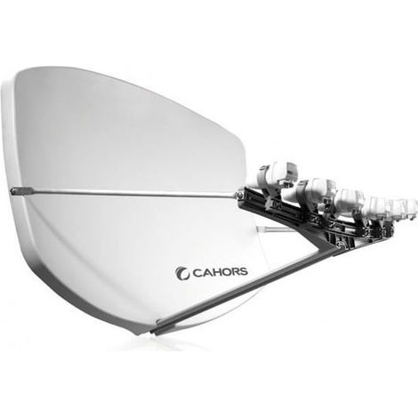 Parabole Multisatellite - CAHORS - BIG BISAT - Réception 8 satellites - Réflecteur SMC - Blanc
