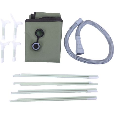Bac de douche portable au sol pliable avec tuyau de vidange amovible pour camping camping-car extérieur intérieur OD vert 80 x 80 x 10 cm. (1/5)