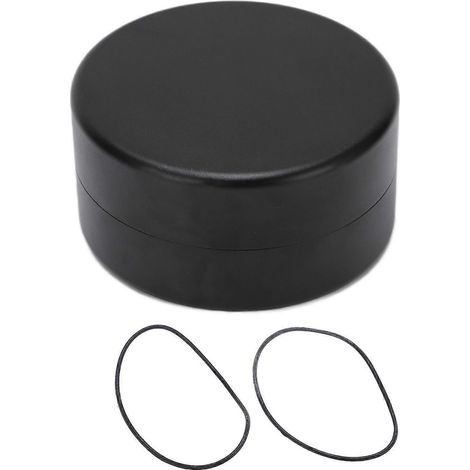 Boîte de rangement ronde en aluminium étanche et hermétique, avec joint pour bougies EDC, noire. (1/5)
