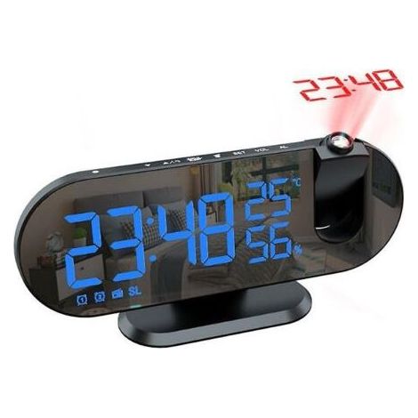 Radio con pantalla grande LED, proyección de espejo, reloj despertador fotosensible, reloj electrónico (1/3)