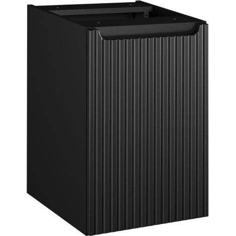 Mobile da bagno VANO - Cesto per la biancheria integrato - Nero opaco - L40 × P39 × H57 cm - Da appendere