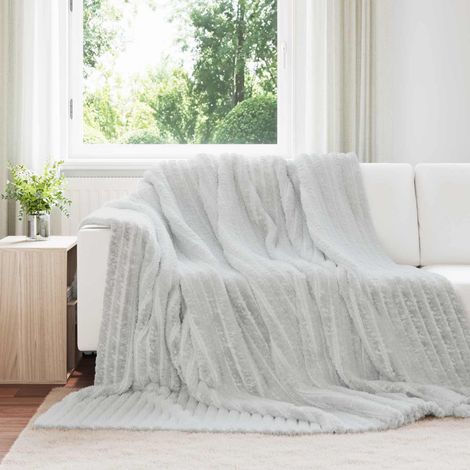 Überwurfdecke Grau 270 x 240 cm Fleece