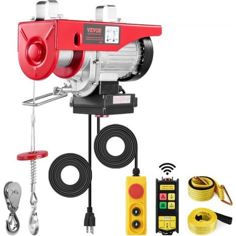 Polipasto Eléctrico Carga de 600 kg Cabrestante Eléctrico 230 V Control Remoto Inalámbrico y con Cable de 4,2 m Parada de Emergencia Polipasto Elevador para Garaje, Almacén, Fábrica (1/5)