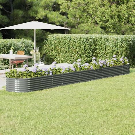 Hochbeet Verzinkter Stahl 512x80x36 cm Grau