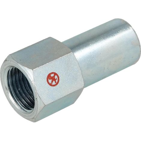 Raccord à sertir en acier C manchon 18 mm x 3/4'' M/FF contour M et V