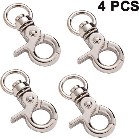 Lot de 4 mousquetons avec articulation pivotante pour laisse de chien, pouvant également servir de porte-clés. (1/5)
