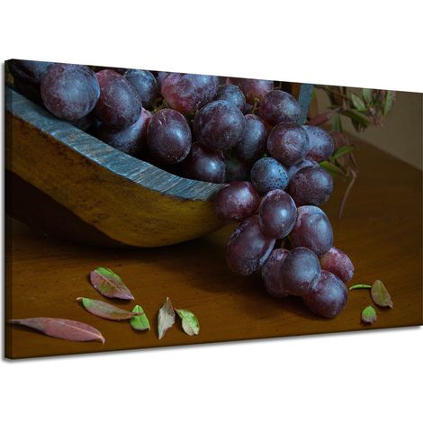 Lienzo impreso "Uvas de cocina" 120x70 cm