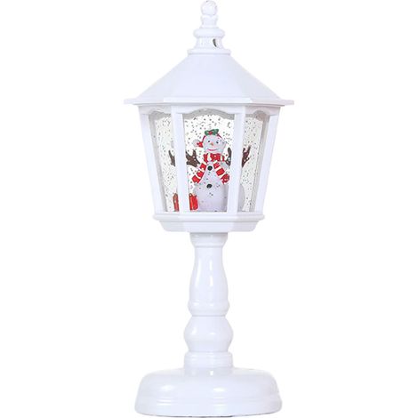 Lampe table extérieur Halloween/Noël musique. Effet neige, alimentation USB. Cadeau décoration lumineuse.