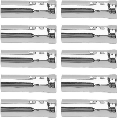 Lot de 10 douilles E14, tubes décoratifs à motif larme pour lustre en cristal, tubes droits chromés 25x80mm, accessoires d'éclairage.